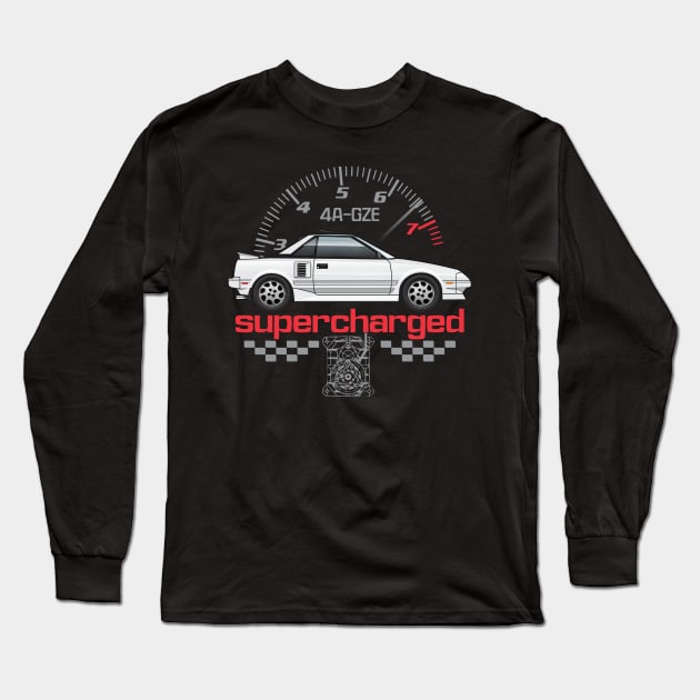 Supercharged-White Long Sleeve T-Shirt by JRCustoms44